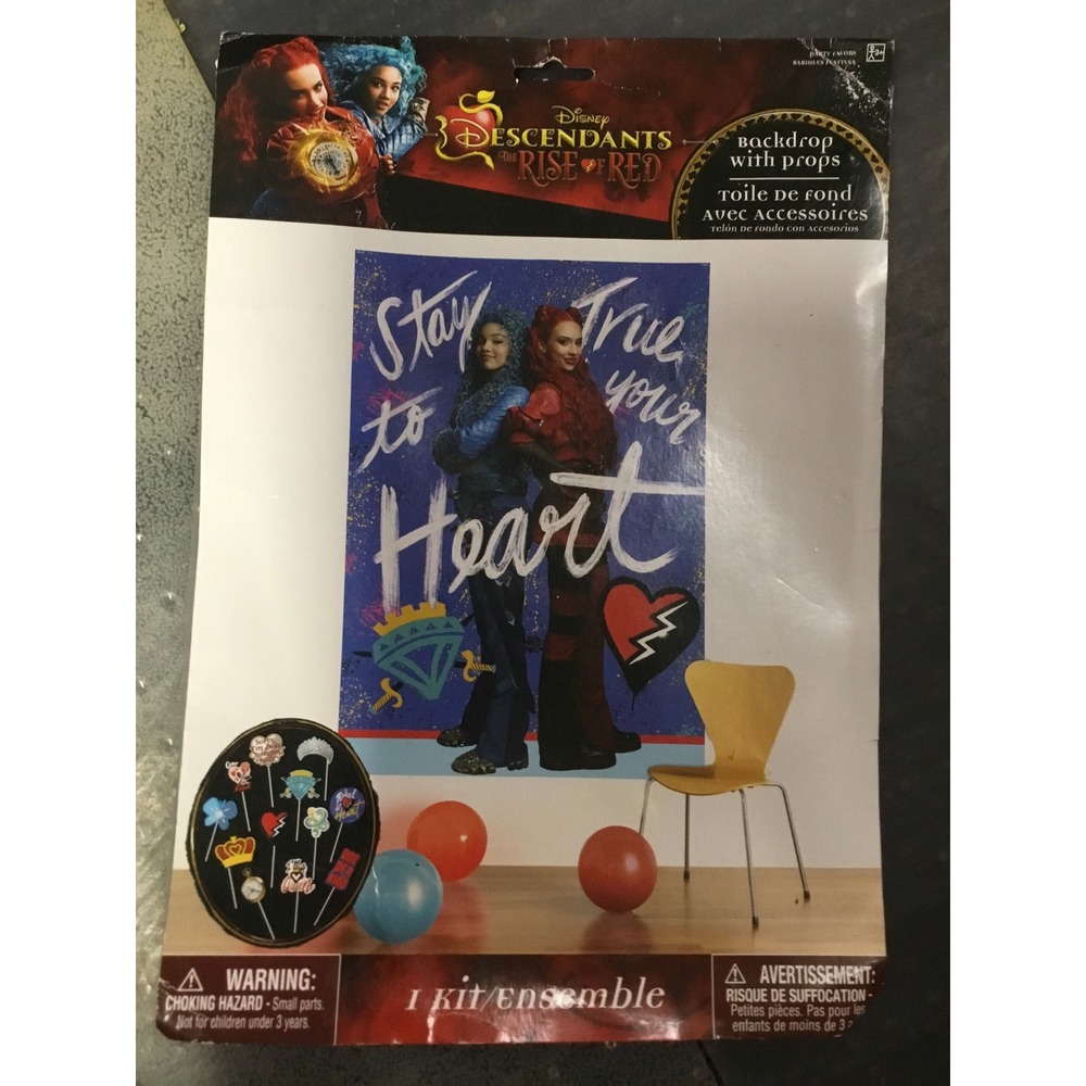 Disney Descendants The Rise of Red Backdrop Photo Props Kit OS Multi NEW Party
